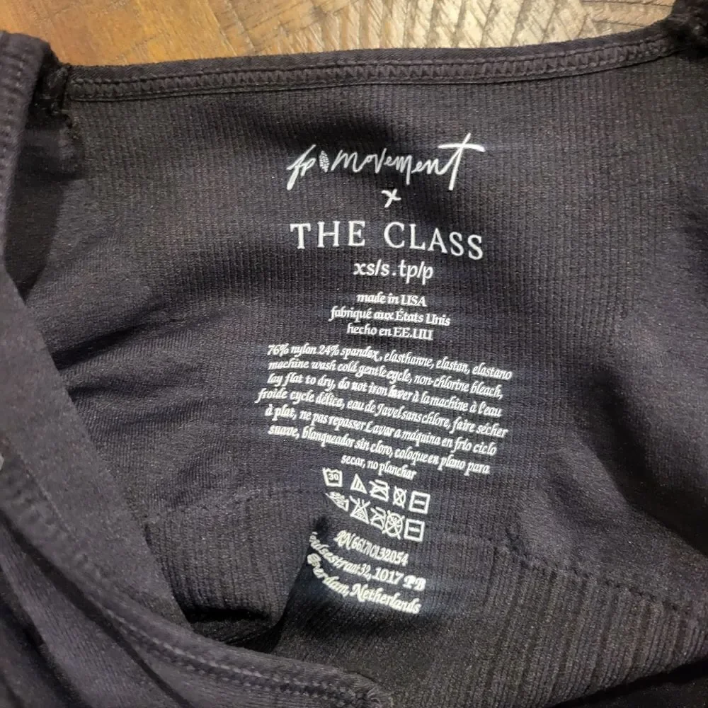 Free People Washed Black Square Neck Bra XS/S